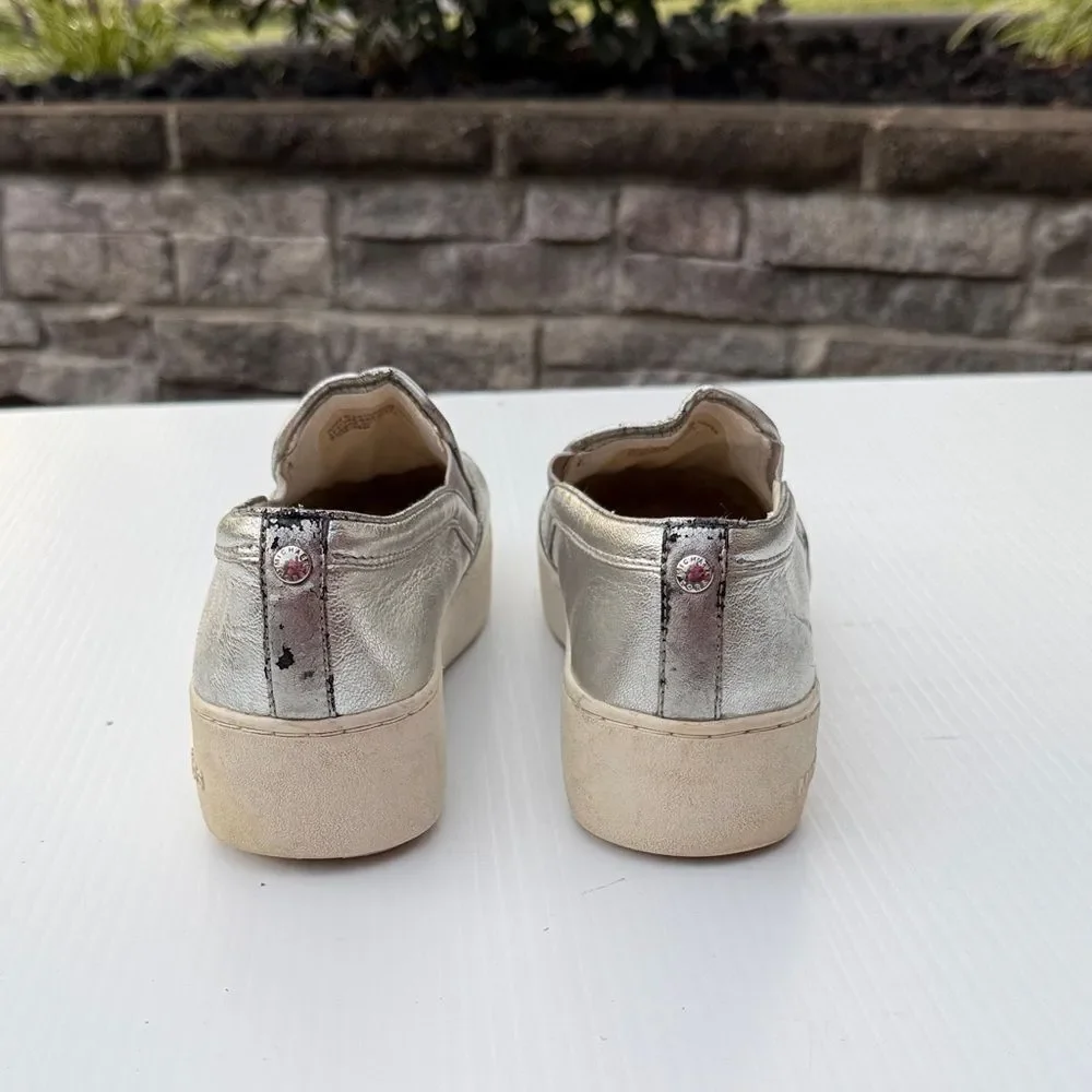 Michael Michael Kors Platform HJ17J Silver with Black Stars Sneakers Size 7.5